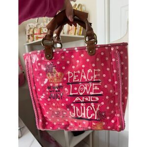 Y2K Juicy Couture Pink w/ white Polka Dots Top Handle Crossbody Bag
